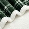 Americanflat Fleece and Reverse Sherpa Throw Blanket - 50x60 Inch Classic Tattersall Plaid - Ultra Soft Cozy Couch Cover - Warm Reversible Design - Green